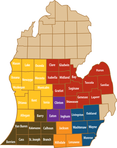 County Map of Michigan